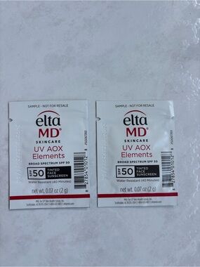 New 2 samples of EltaMD UV AOX Elements Tinted Face Sunscreen, SPF 50
